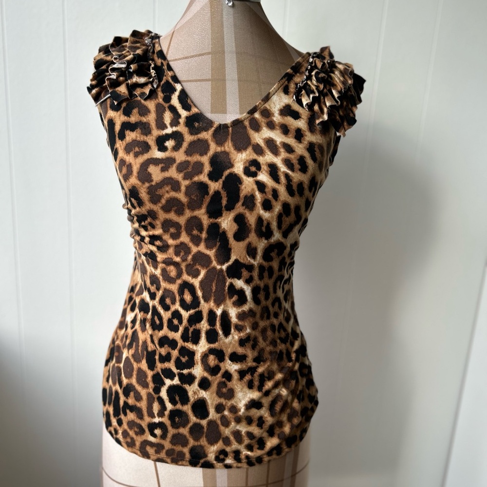 Express Leopard Print Sleeveless Top Small - Picture 5 of 8